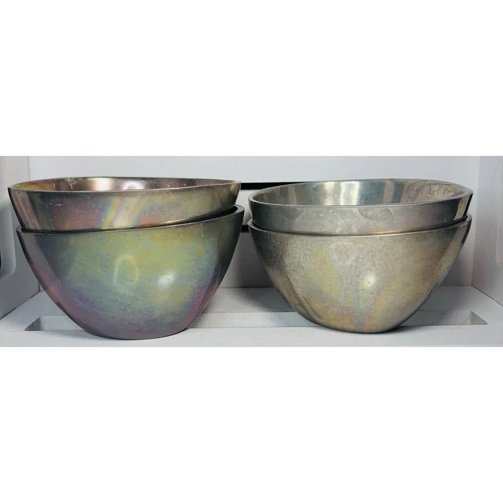 Pottery Barn Metallo Collection Set Of 4 Metal Aluminum